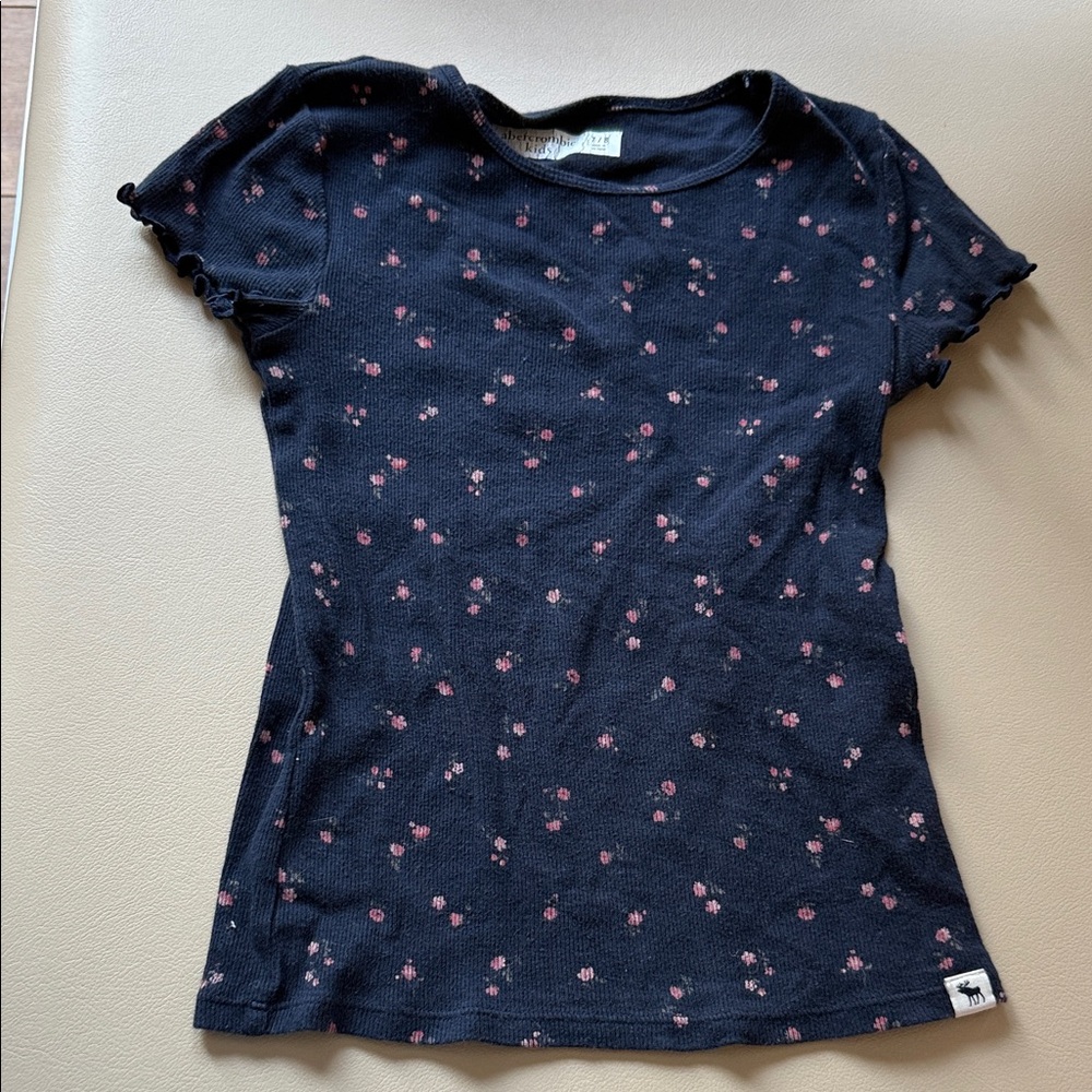 Abercrombie Kids girls t-shirt navy flower 7-8 years